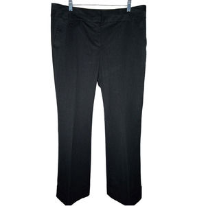 Ann Taylor LOFT Dark Gray Marisa Pinstripe Wide Leg Trousers - 12